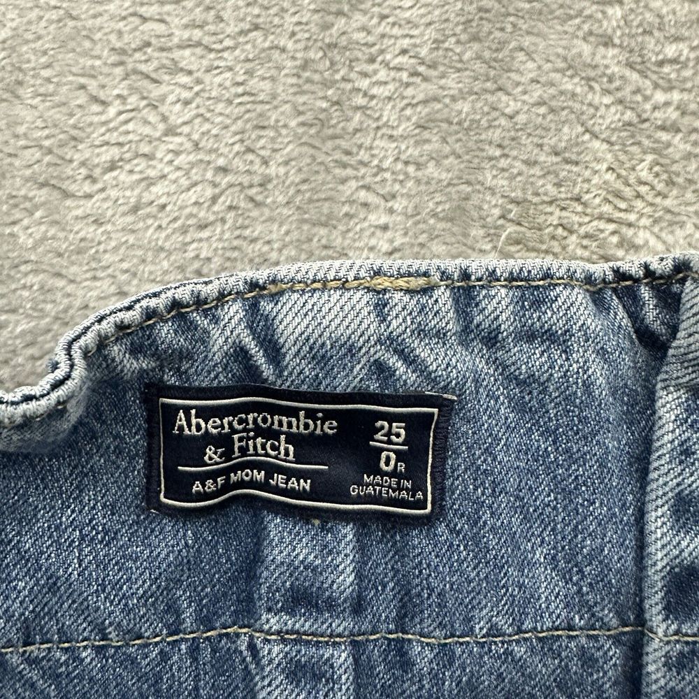Abercrombie & Fitch Jeans Women 25 Blue Ultra High Rise Paper Bag Raw‎ Hem Mom - Picture 4 of 10